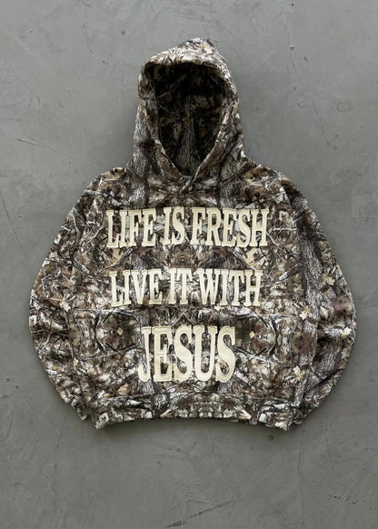 Life Is Fresh Live It With Jesus Camo Hoodie