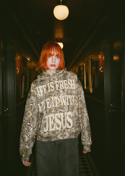 Life Is Fresh Live It With Jesus Camo Hoodie